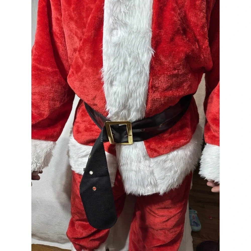 Santa Claus 8Pc Christmas Costume Men Jacket Pants Wig Belt Boot‎ Beard Hat Bag
